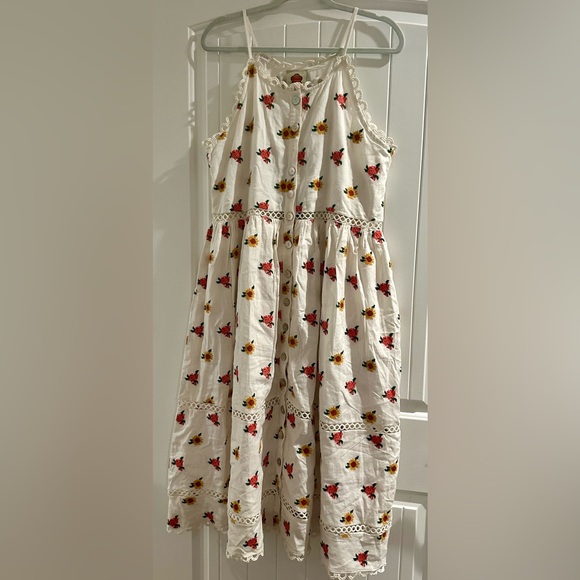 Farm Rio Floral Halter Linen Midi Dress - Picture 2 of 6